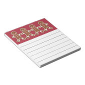 Rode kerstkrans jongens notitieblok (Schuin)