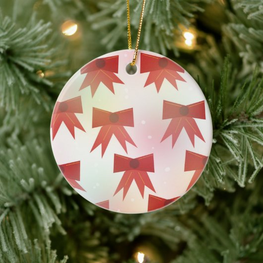 Rode kerstkransen keramisch ornament (Boom)