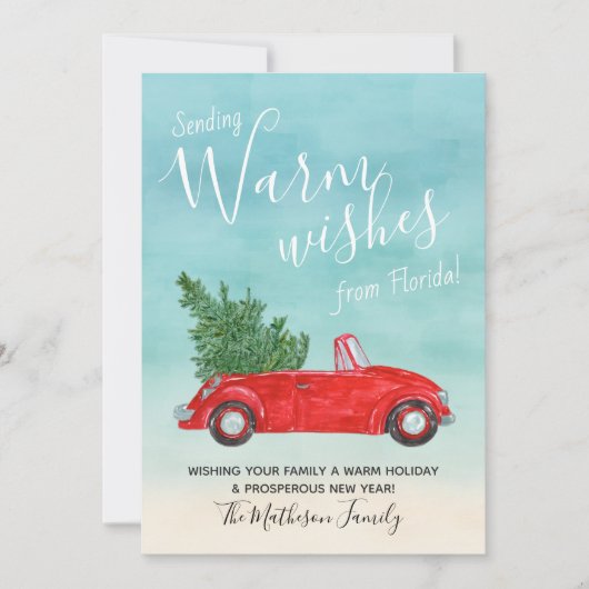  rode kerstkreeften met tropische warm feestdagenkaart (Voorkant)