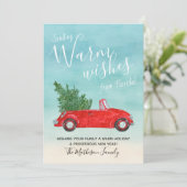  rode kerstkreeften met tropische warm feestdagenkaart (Staand voorkant)