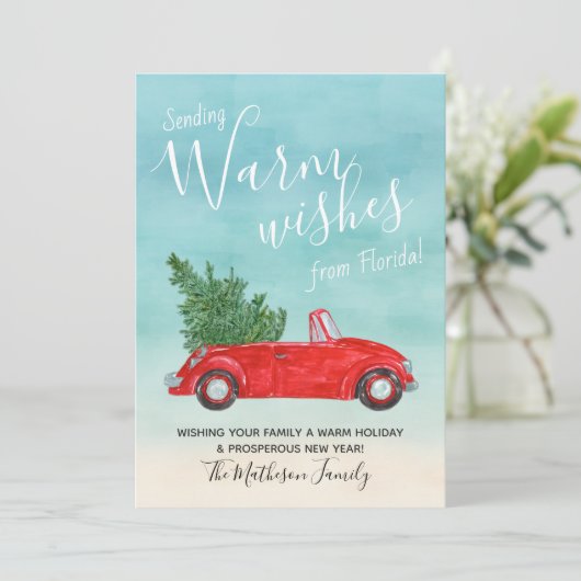  rode kerstkreeften met tropische warm feestdagenkaart (Staand voorkant)