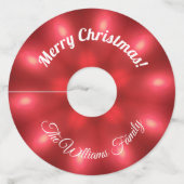 Rode kerstlampjes Naam en tekst toevoegen Wijnglaslabel (Achterkant)