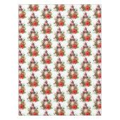 Rode Kerstlantaarn Poinsettia en Pin Pattern Tafelkleed (Voorkant)