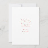 Rode Kerstlantaarn Poinsettia en Pine Bedankkaart (Achterkant)