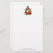Rode Kerstlantaarn Poinsettia en Pine Briefpapier (Voorkant / Achterkant)