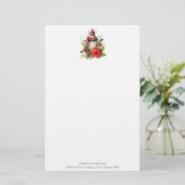Rode Kerstlantaarn Poinsettia en Pine Briefpapier (Staand voorkant)