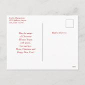 Rode Kerstlantaarn Poinsettia en Pine Feestdagenkaart (Achterkant)