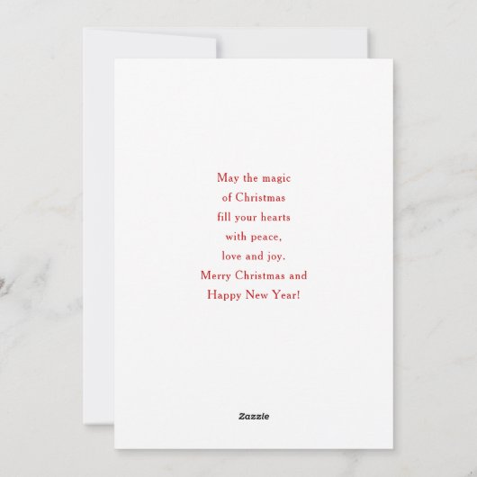 Rode Kerstlantaarn Poinsettia en Pine Feestdagenkaart (Achterkant)