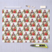 Rode Kerstlantaarn Poinsettia en Pine Pattern Tissuepapier (Craft)