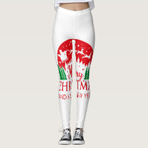 Rode kerstLeggings van topkwaliteit voor cadeautje