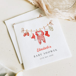 Rode Kerstman Baby Baby Shower Servet