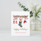 Rode Kerstman Baby Beer Kerstmislijn Aankondigingskaart (Staand voorkant)