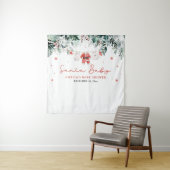 Rode Kerstman Baby Kerst Baby Kleren Baby Shower Wandkleed (In situ)