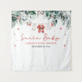 Rode Kerstman Baby Kerst Baby Kleren Baby Shower Wandkleed (Voorkant)