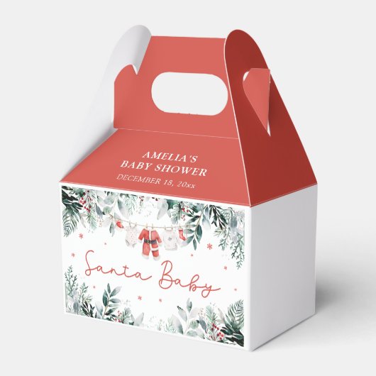 Rode Kerstman Baby Kerstmis Baby Kleding Baby show Bedankdoosjes (Achterkant)