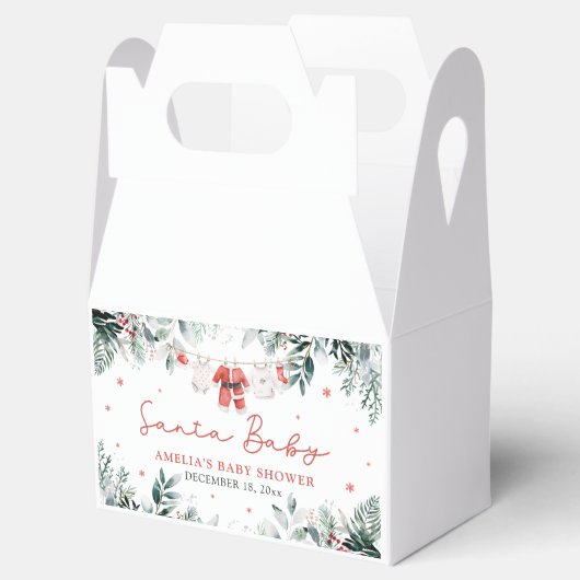 Rode Kerstman Baby Kerstmis Baby Kleding Baby show Bedankdoosjes (Geopend)