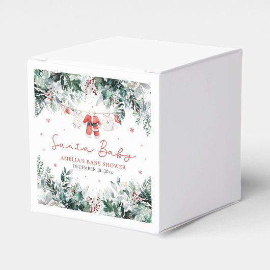 Rode Kerstman Baby Kerstmis Baby Kleding Baby show Bedankdoosjes (Voorkant Zijde)