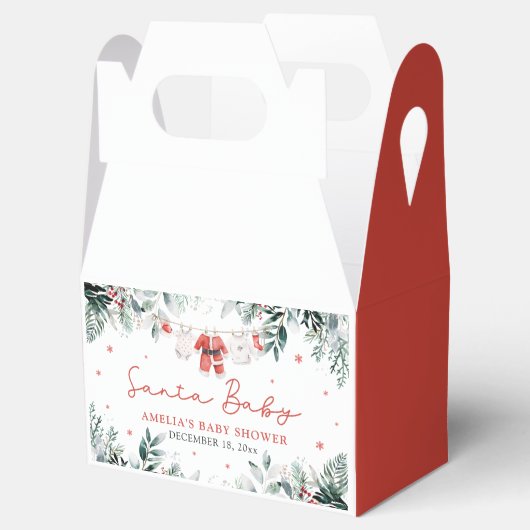 Rode Kerstman Baby Kerstmis Baby Kleding Baby show Bedankdoosjes (Geopend)