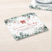 Rode Kerstman Baby Kerstmis Baby Kleding Baby show Kartonnen Onderzetters (Schuin)