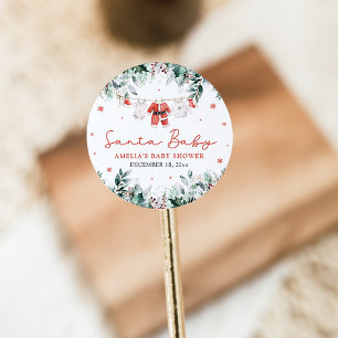 Rode Kerstman Baby Kerstmis Baby Kleding Baby show Ronde Sticker