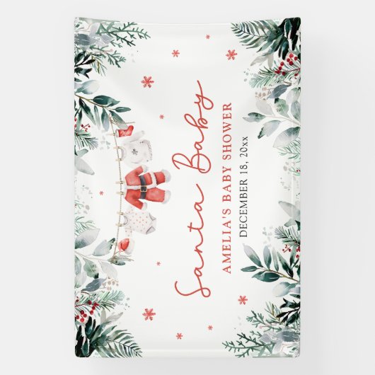 Rode Kerstman Baby Kerstmis Baby Kleding Baby show Spandoek (Verticaal)