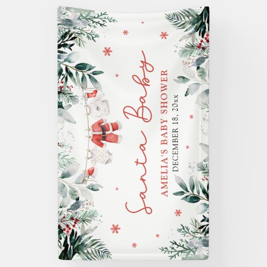 Rode Kerstman Baby Kerstmis Baby Kleding Baby show Spandoek (Verticaal)