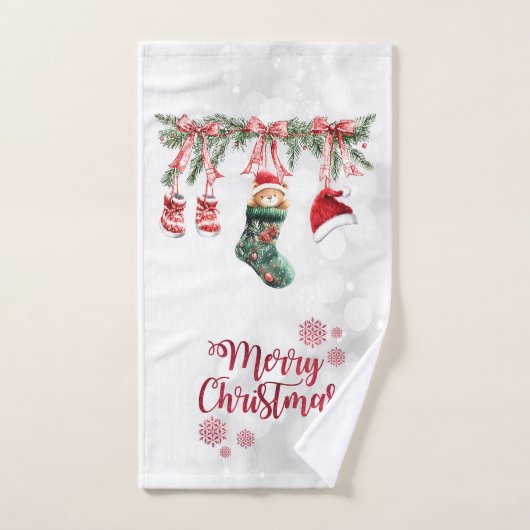 Rode Kerstman Baby Kerstmis Waslijn Bad Handdoek (Handdoek)