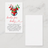 Rode Kerstman Baby shower Boeken voor Baby Informatiekaartje (Voorkant / Achterkant)
