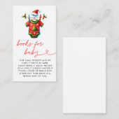 Rode Kerstman Baby shower Boeken voor Baby Informatiekaartje (Voorkant / Achterkant)