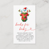 Rode Kerstman Baby shower Boeken voor Baby Informatiekaartje (Voorkant)