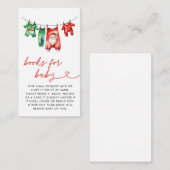 Rode Kerstman Baby shower Boeken voor Baby Informatiekaartje (Voorkant / Achterkant)