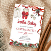 Rode Kerstman Baby shower Kaart