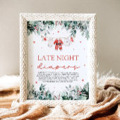 Rode Kerstman Baby shower Late Night Luiers Poster