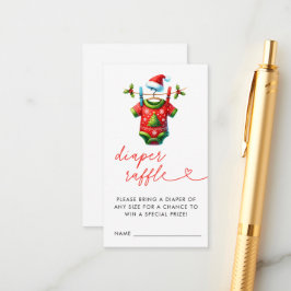 Rode Kerstman Baby shower Luier Raffle Informatiekaartje
