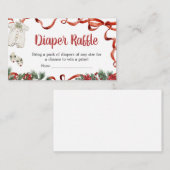 Rode Kerstman Baby shower Luier Raffle Informatiekaartje (Voorkant / Achterkant)