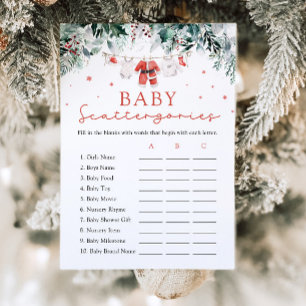 Rode Kerstman Baby Shower Scattergories Spel Kaart