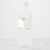 Rode Kerstman Baby shower Waterfles Etiket (Achterkant)