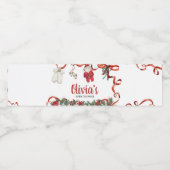 Rode Kerstman Baby shower Waterfles Etiket (Enkel label)