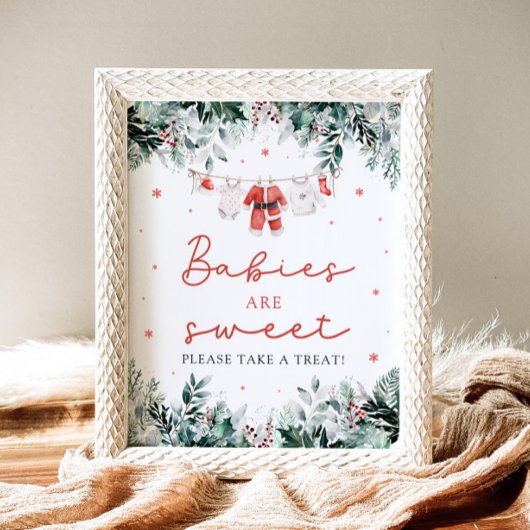 Rode Kerstman Baby's Zijn Zoet Neem een Traktatie Poster