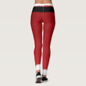 Rode Kerstman Belt & Witte Bont Vakantie Kerstmis Leggings (Achterkant)