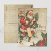  rode kerstman briefkaart (Voorkant / Achterkant)