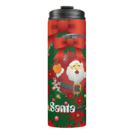 (Rode) kerstman Dank je cadeau Thermosbeker