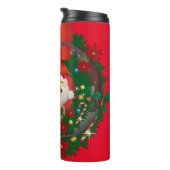 (Rode) kerstman Dank je cadeau Thermosbeker (Geroteerd rechts)