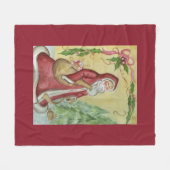 Rode Kerstman Dekent Geschenk Fleece Deken (Voorkant (Horizontaal))
