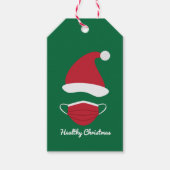 Rode Kerstman en gezichtsmasker Cadeaulabel (Voorkant)