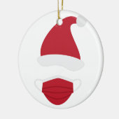 Rode Kerstman en gezichtsmasker Keramisch Ornament (Links)