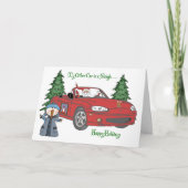 Rode Kerstman Feestdagen Kaart (Voorkant)