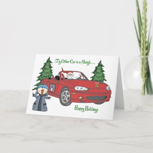 Rode Kerstman Feestdagen Kaart (Voorkant)