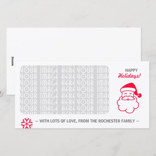 Rode Kerstman Feestdagenkaart (Voorkant / Achterkant)