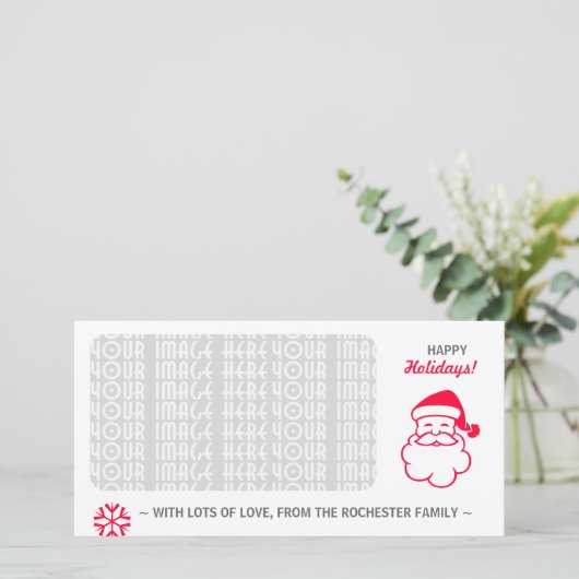 Rode Kerstman Feestdagenkaart (Staand voorkant)